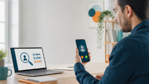 blog 12 Person checking an unknown caller notification while using a phone number lookup tool