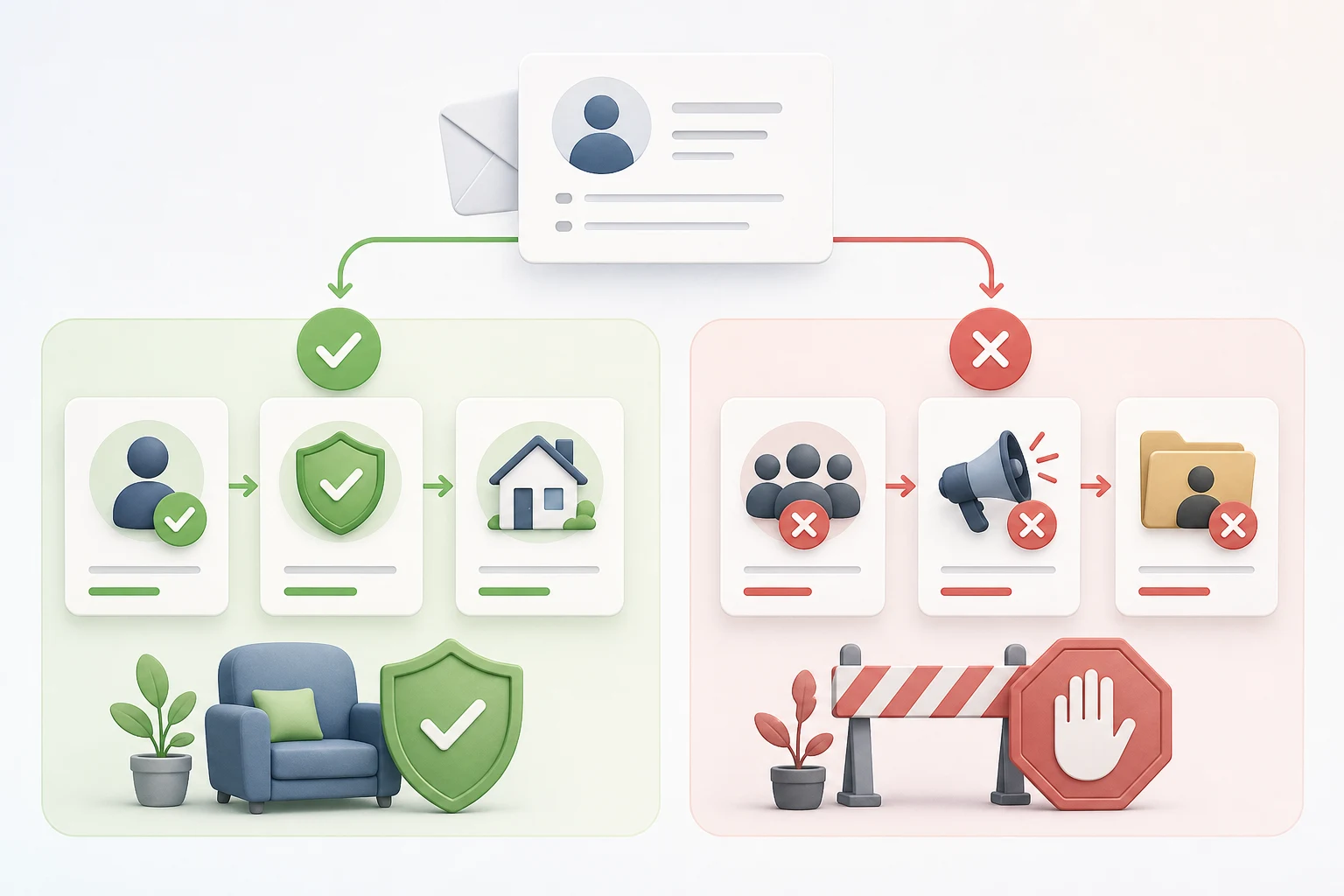 A decision path for safe, legal, and ethical use of email lookup information.