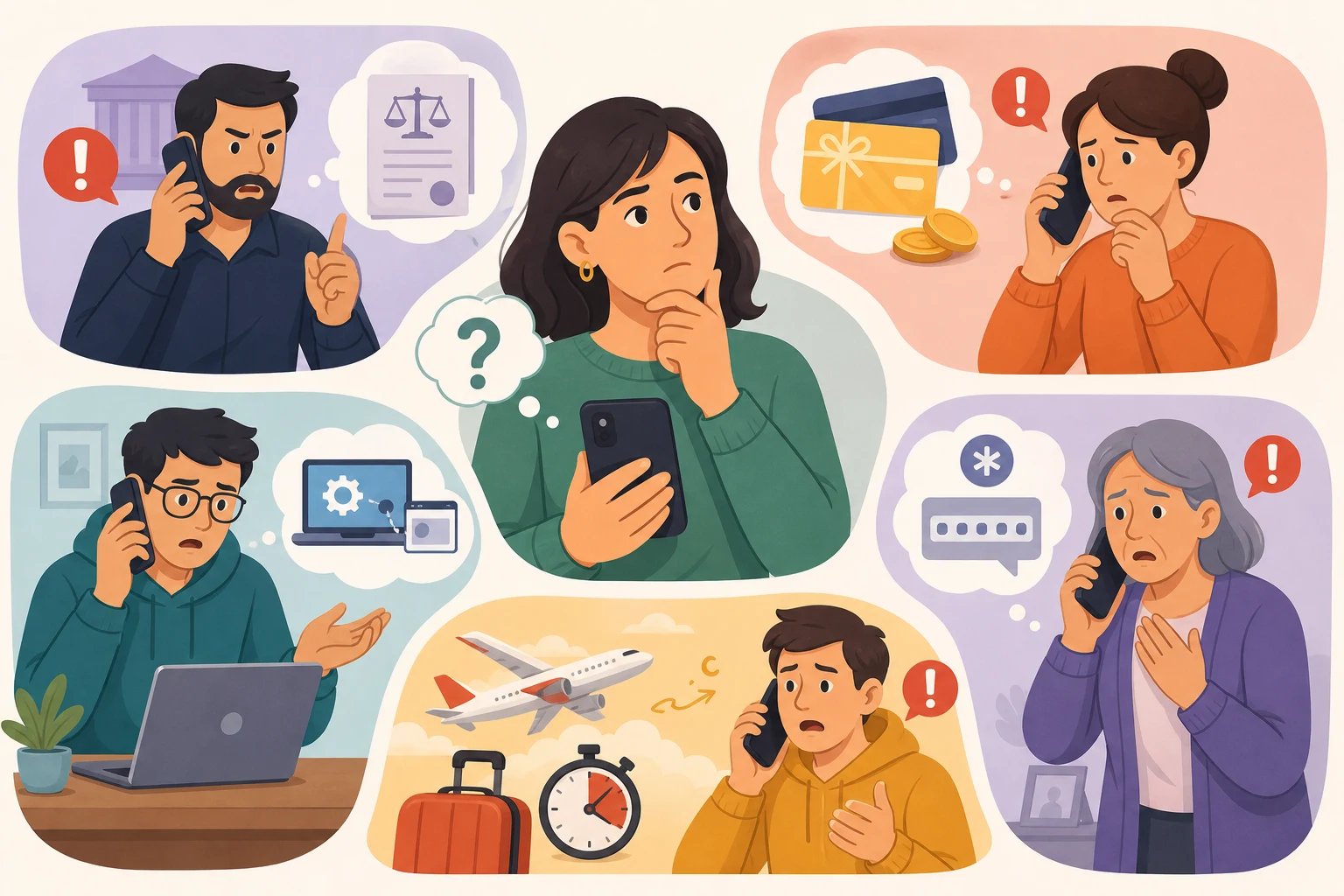 Caller scam signals that suggest checking a number before responding.