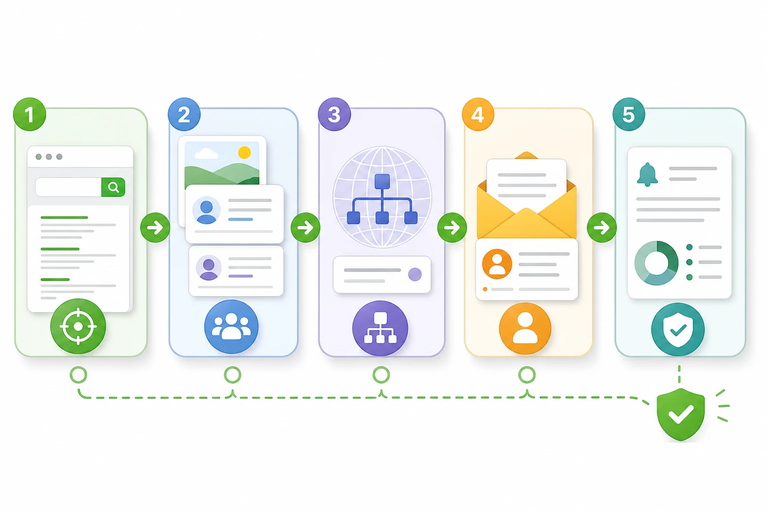 A safer email checking workflow using search, public profiles, domain review, sender details, and breach notices.