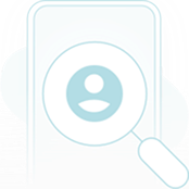 Magnifying glass over a smartphone illustrating a reverse lookup search