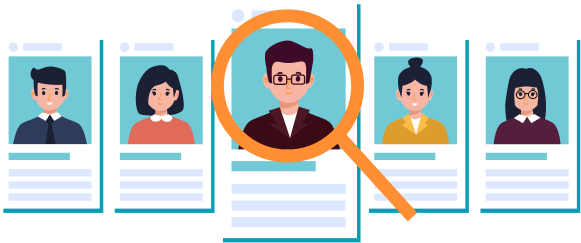 Illustration of people profiles surfaced by a people search