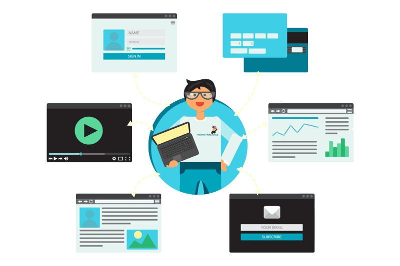 Person comparing a people search tool with social media profiles