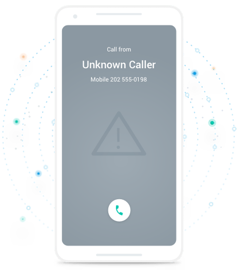 Incoming call from an unknown number on a smartphone