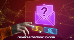 Hand points to an email icon, illustrating report phishing in gmail.