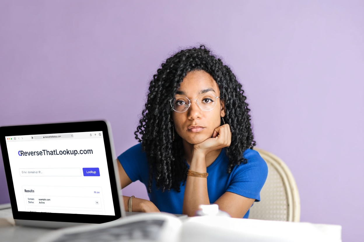 Woman beside laptop, illustrating how to stop getting spam emails.