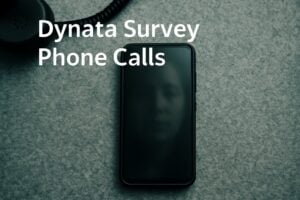 Phone on a textured surface with a shadowed face reflection, for dynata survey phone calls.