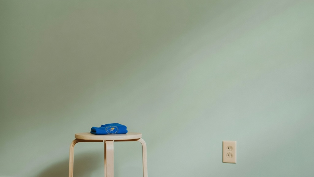 How to Find Hidden Cameras 1 A wooden stool with a blue item on top against a light green wall