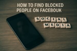Phone beside letter tiles, illustrating how to know if blocked on facebook.