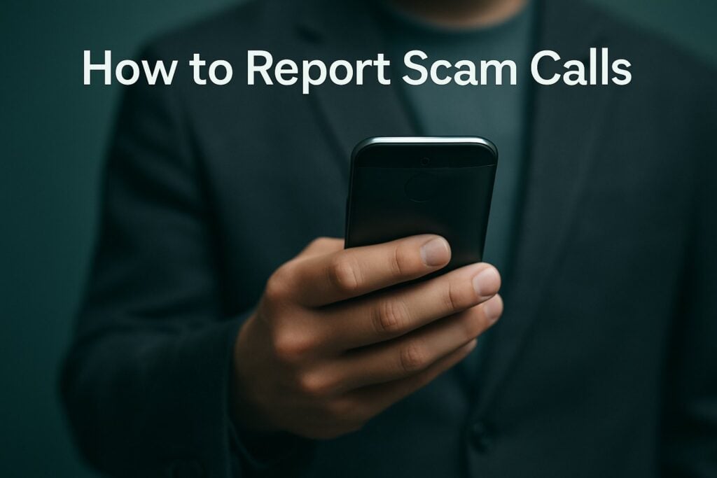 Person holding a smartphone, illustrating how to identify scam calls.