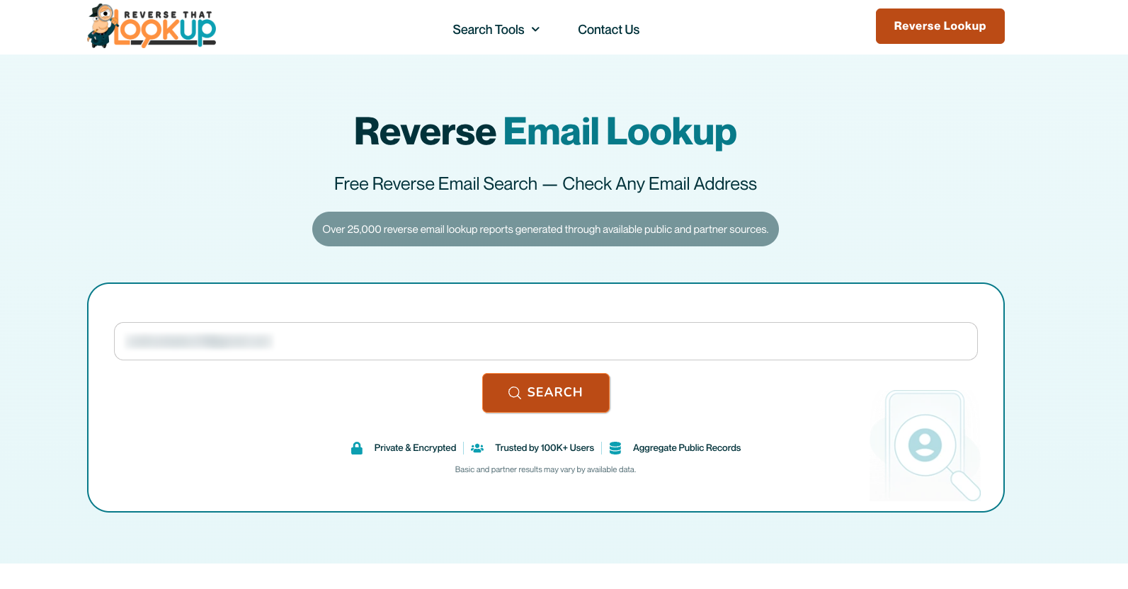 How to Find an Email Address From Social Media 1 Reverse That Lookup Reverse Email Lookup form with an email address entered, before pressing Search